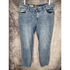 Kut From The Kloth Jeans Womens 12 Blue Katy Boyfriend Medium Wash Denim Whisker